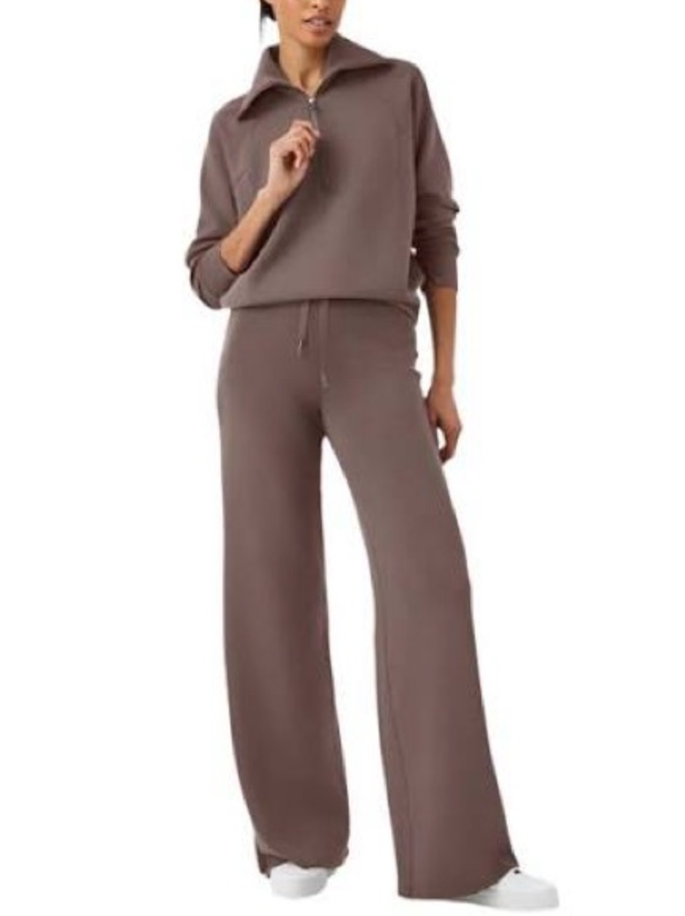 SPANX airessentials Wide-Leg Drawstring Pants in smoke medium tall